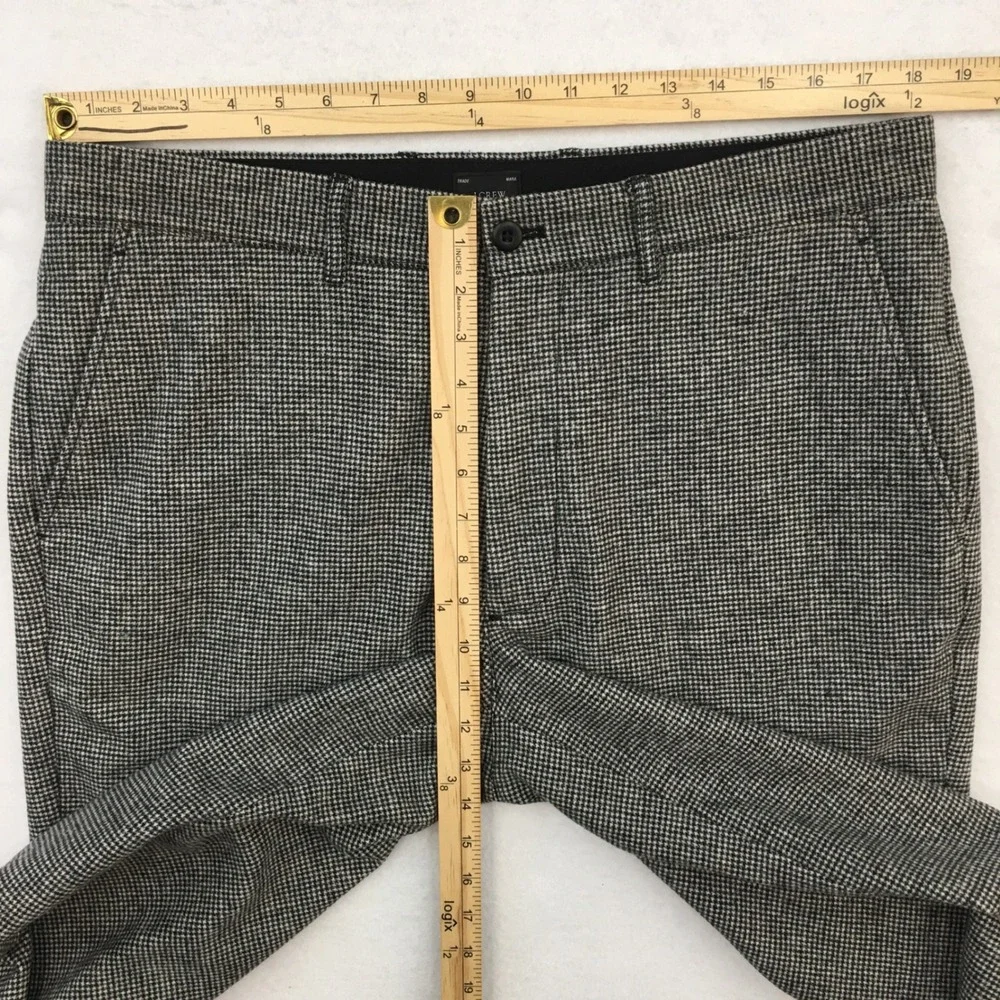 J.Crew Classic Relaxed Wool Houndstooth Pants Trousers Mens 35x32 Casual Dress